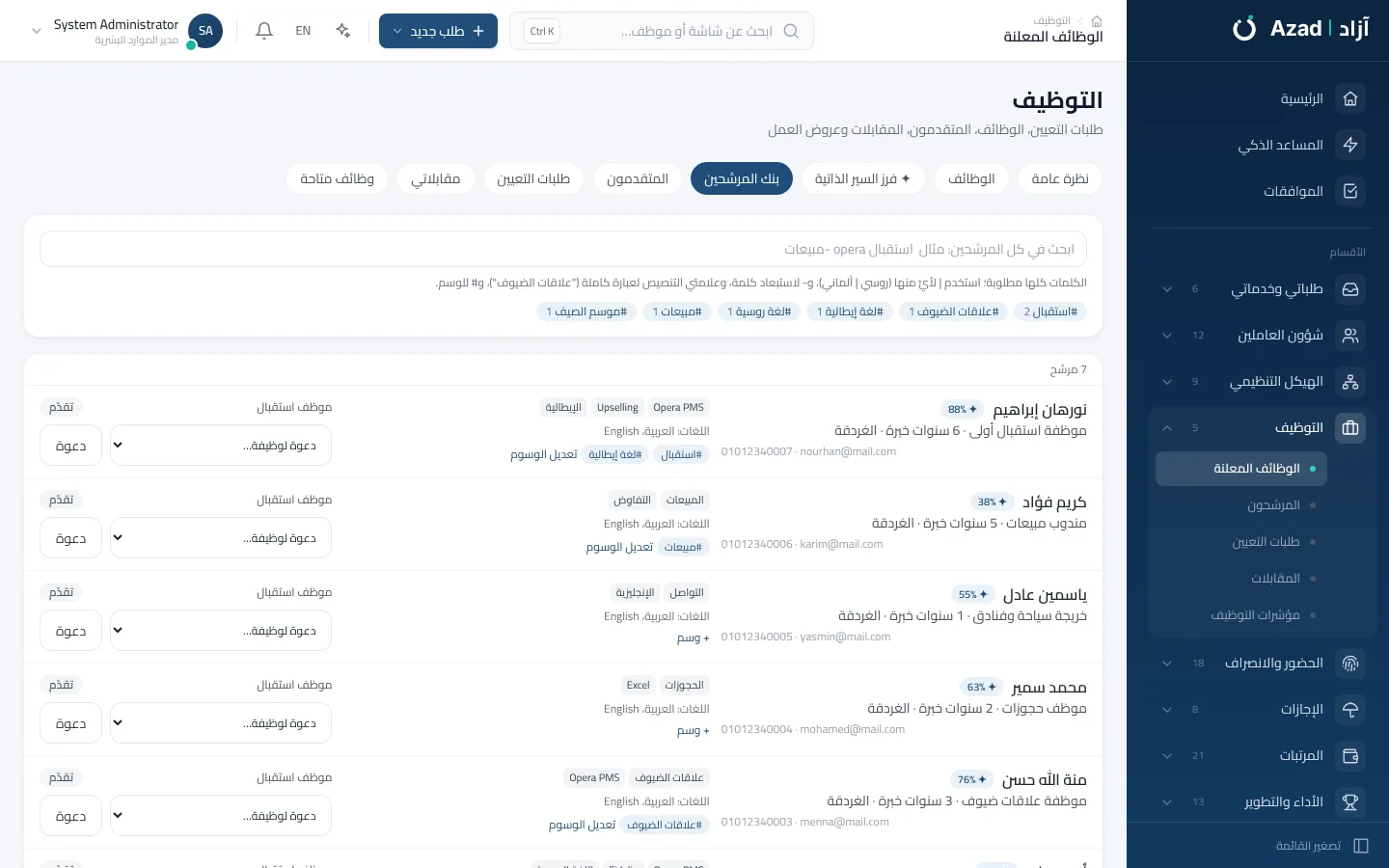 بنك المرشحين